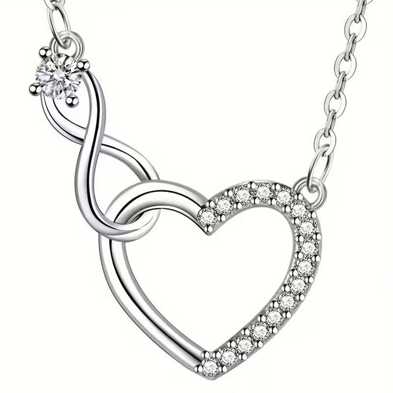 Collar "Promesa Infinita" de Plata con Circonitas - Incluye Caja de Joyería Premium