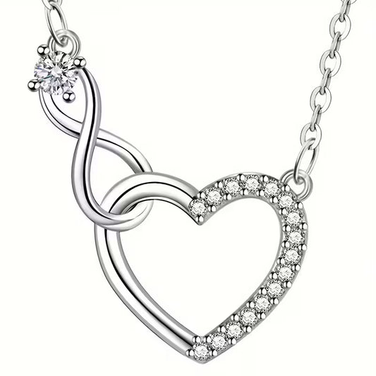 Collar "Promesa Infinita" de Plata con Circonitas - Incluye Caja de Joyería Premium